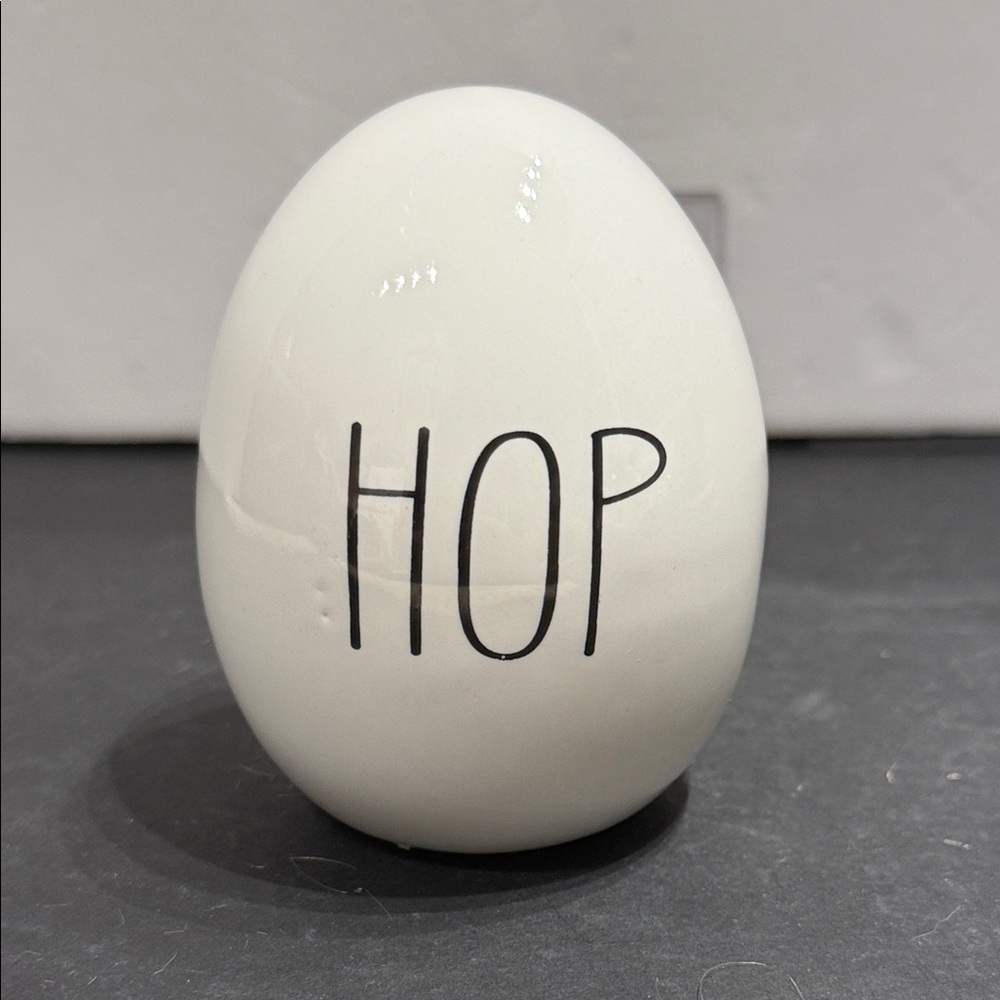 Rae Dunn HOP White Ceramic Egg Easter table top decor